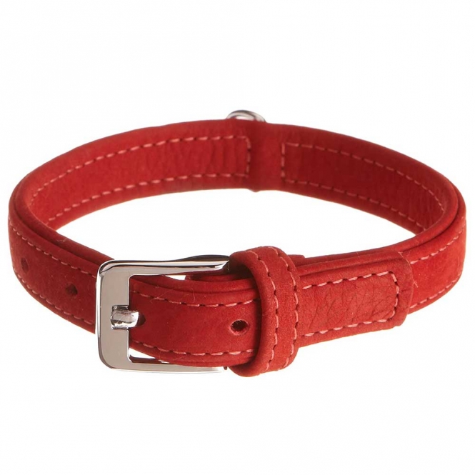 Karlie Halsband Buffalo aus Kalbsleder - Rot 32 cm/12 mm